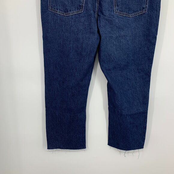 Old Navy Jeans High Rise Slouchy Straight Button Fly Fray Destructed - Picture 8 of 9